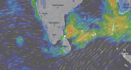 Rain, Thunderstorms, and Winds Across Sri Lanka